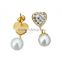 Pearl jewelry rhinestone stainless steel bridal jewelry set