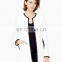 wholesale OEM fashion winter coat textured cotton-blend round neck white women's coat