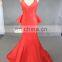 ED Red Sleeveless Flouncing Halter Sexy Mermaid Keyhole Back Evening dresses
