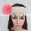 Factory direct supply ladies headbands girl headband with fur pom pom