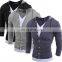 New Fashion Mens V Neck Long Sleeve Slim Fit Hooded Casual T-Shirt Tops Tee Shirts