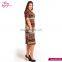 Polyester Short Sleeve Plus Size Women Stripe Embellished Dress