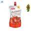 Customized reusable beverage bottle shaped fruit juice vertical plastic bag suction nozzle bag 50ml 200ml 500ml