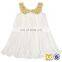 Summer Girls Trendy Sequin Sleeveless White Dress For 2 Year Old Elegant Baby Girls Party Dress