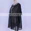 2019 Casual Embroidered V-Neck Batwing Sleeve Summer Beach Dress Black Cotton Tunic Women Beachwear Mini Dress Sarong pareo