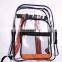 Clear Transparent PVC School  bag Backpack Outdoor clear Backpack with Black Trim
