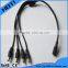 5.5mm x 2.1mm 1 Female to 4 Male DC Power Splitter Cable 0.4m