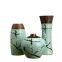 Green Chinese Style Hand Made Paint Large Three-Piece Ceramic Vase For Home Table Decor