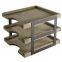 Wood Desktop Document Paper Organizer Collapsible Expandable Stacking Trays