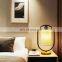Tonghua New Linen Shade Metal Frame Round Wood Base Modern LED Edison Bulb Table Lamp Bedside Desk Light