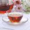 Coffee Cup with Saucer, Clear Double Wall Glass with Large Handle, Cappuccino and Tea Glass With Saucer
