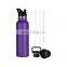 2021 Custom Logo Black Sports Water Bottle Double Wall Stainless Steel Vacuum Insulated Water Bottle Motivational Bpa Free