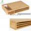 Organic Bamboo Chopping Board with plastic Trays drawers Carving Board with Stackable Containers Easy-Grip Handle