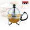 glass teapot with basket infuser,good quality glass tepot,glass and stainless steel kettle