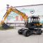 8 Ton Excavator Wheel Excavators With Big Luxury Cab Comfortable Digger Machine With Air Conditioner