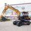 8ton Wheel Excavator With Brake Hammer Attachment Diesel Engine Excavators