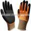 Cotton interlock Lining Knit Wrist yellow Nitrile Coated Work Gloves For Oil Gas