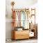 Luxury Bamboo multifunction coat racks garment coat hanger clothes organizer hanger hooks stand clothes rack
