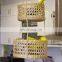 Hot Selling 2 Tier Hanging Baskets for Fruit Vegetable Storage Seagrass Wicker Decorative Wall Hanging Planter Cheap Wholesale