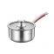 Stainless steel single handle milk pot with three layers of steel