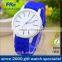 sweet candy color lady geneva silicone watch with alloy case simple shape genewa watch