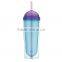 Double wall plastic drinking bottle with screw top