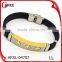 fashion bracelet silicone wristband cross steel silicon bracelet