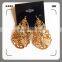 fashion design 100% brass copper alloy plating gold gold earring