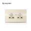 Gold Satin Metal With LED Light 1 Gang 3 Pin 13A UK Electrical Switch and Socket