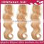 Fashion hair extension two tone highlight color blonde Virgin russian hair ponytail