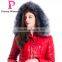 2015 Winter Women Medium Length Slim Fit Coat With Brown Fox Hat Overcoat