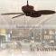48 inch Ceiling Fan with Five Antique brown Wicker knitted Blades and Light Kit for tropical rainy climate PTSD185