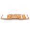 Fuboo Bamboo Bathtub Caddy with Extending Sides and Adjustable Book Holder