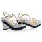 Super high heel large size women Silver wedged sandals with platform