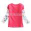 (F5100Y) fuchsia nova brand baby girls t shirts printed elsa girls casual t shirts children clothing wholesale