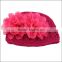 Fashion hot pink Wholesale baby hats flower beanie baby hats