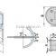 SH-180H Semi-cirinal 180 degree Mirror/Satin finished stainless steel small shower glass door pivot hinge/glass fitting