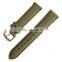 Army Green Canvas Stitched Genuine Leather 15mm Watch Band