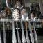 Plastic handle disposable half tong travel stainless steel forks knives and spoons flatware set