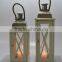 Wood & steel Pillar candle lanterns in Antique Finish