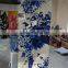 VH JY-JH-JZ01-M Handmade Mural Wall Tiles Chinese Blue Bird and Flower Art Glass Mosaic Mural