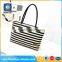 Wholesale young people black and white stripes tote bag custom