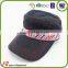 Flat Top Military Cap With Braid Decorated Adjustable Snap Cap