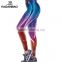 Women Leggings Gradient Lights Printed Legins High Elastic Fitness Running Pants