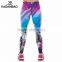 New Women Sport Pants Corlorful Waves Printed Leggings High Elastic Leggins