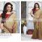 Sanctified Peach Georgette Designer Saree/designer sarees online shopping