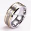 Men's Titanium Ring Wedding Band Diamond Simulated black enamel ring