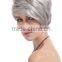 White grey color short hair wigs hair styles for European white women