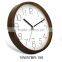 Natural wood round 12 inch wooden wall clock for gift and household items