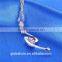 Fashion Simple S Shape Solid 925 sterling Silver Letter Bead Necklaces Pendant